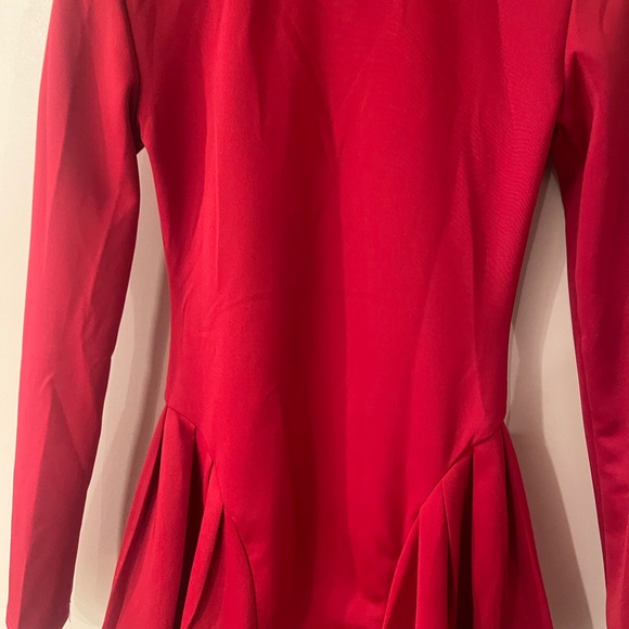 Red Long Sleeve Tailored Custom dress NWOT XS Petite RUNS VERY SMALL - Picture 14 of 15